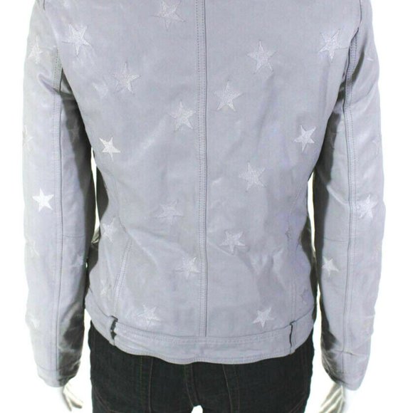 COPY - Samantha Sipos Seeing Stars Lamb Leather Jacket Gray - Picture 6 of 7